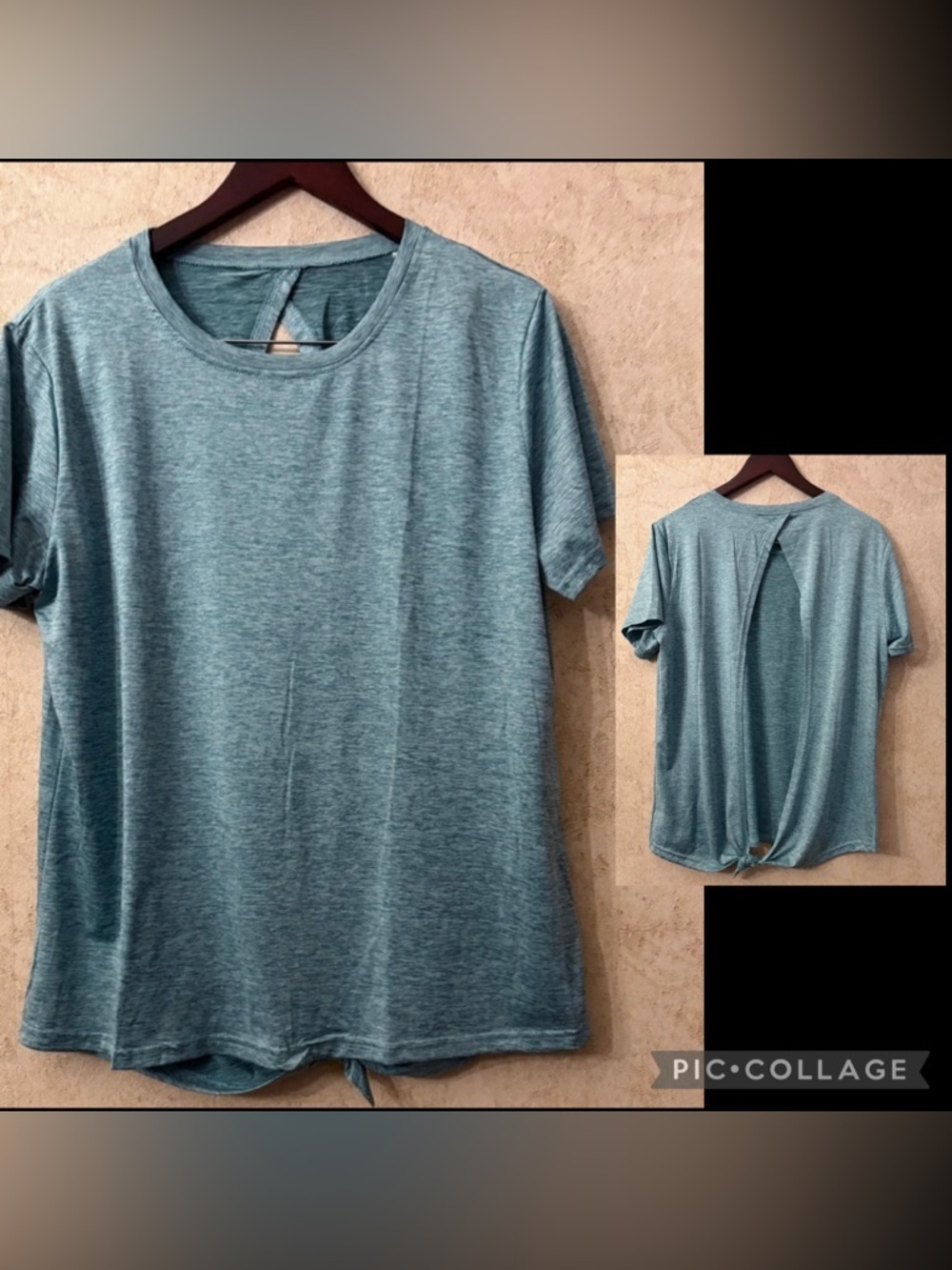 Real Essential Short Sleeve Open Back Tie Back Dry T-Shirt